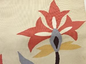 アンティーク　綴れ草花模様織出し名古屋帯